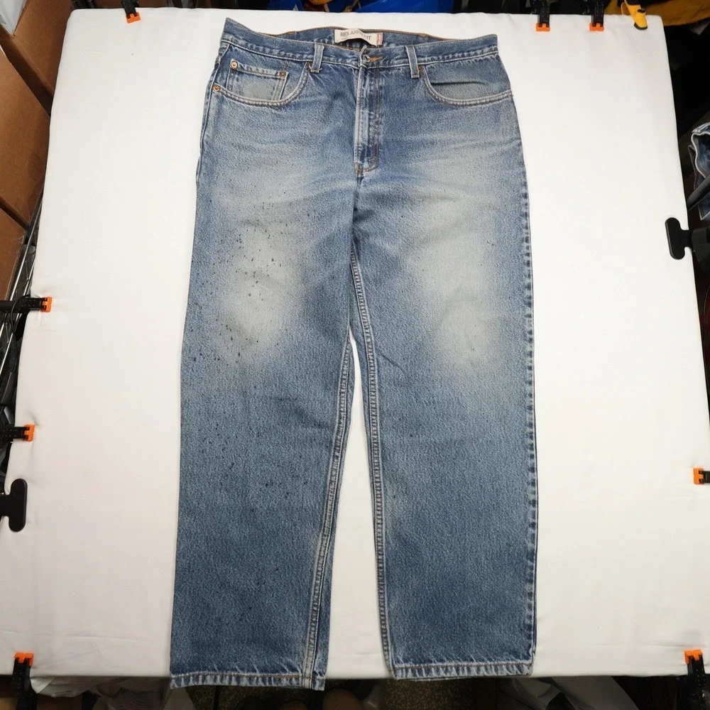 Levi's 550  Relaxed Fit Jeans 38x30 (37X28) Pre Shrunk Stonewash Blue Denim Pnts